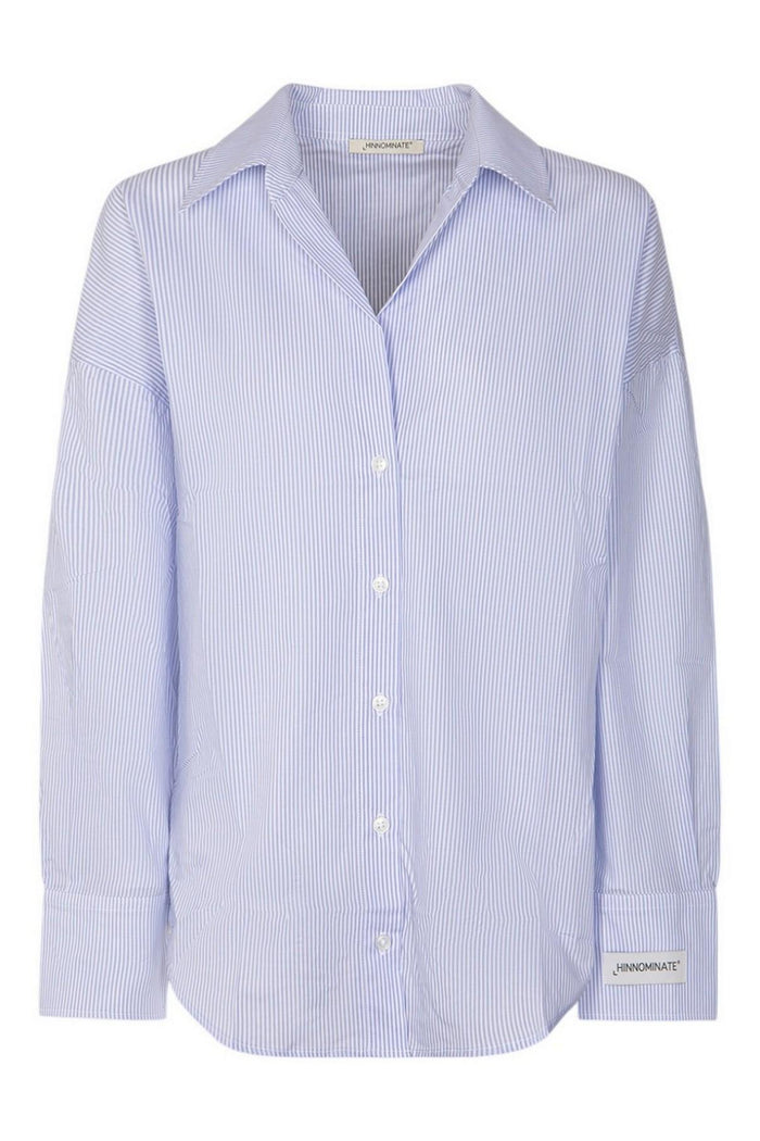 camicia donna over a righe azzurro/ bianco