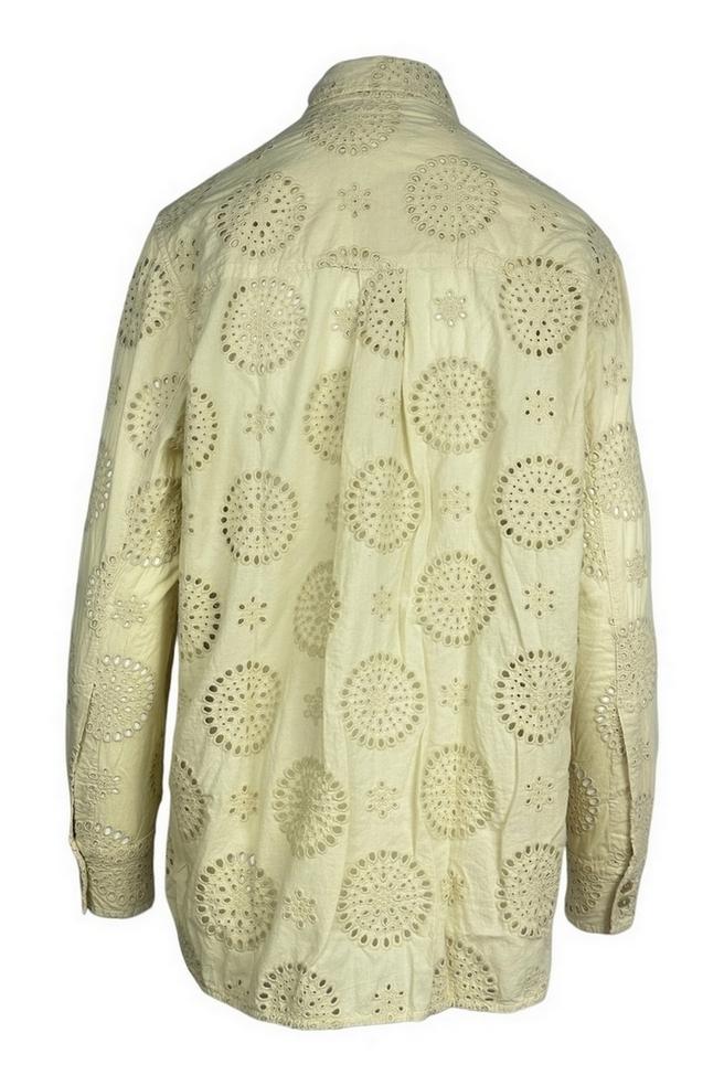 camicia donna over in sangallo beige