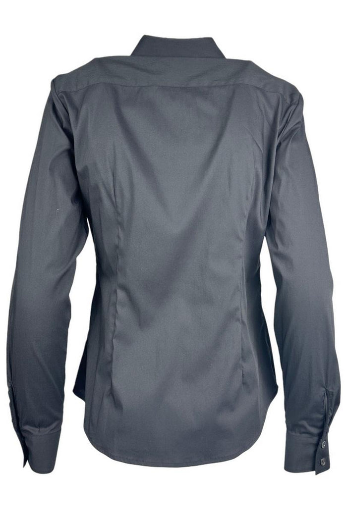 camicia donna ruches organza nera