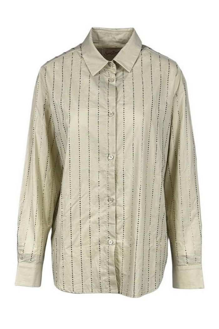 camicia donna strass beige