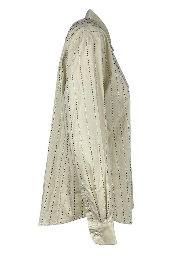 camicia donna strass beige