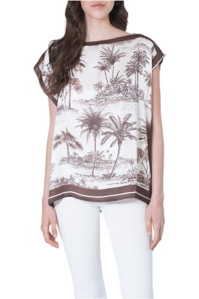 Camicia Marrone/bianco