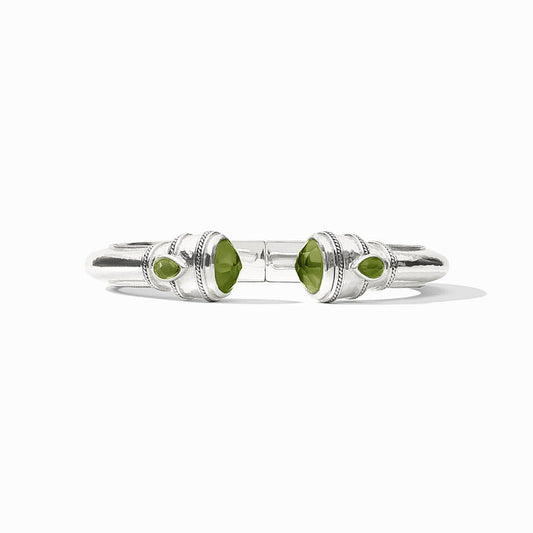 Cannes Demi Cuff Iridescent Palmetto Green Silver OS
