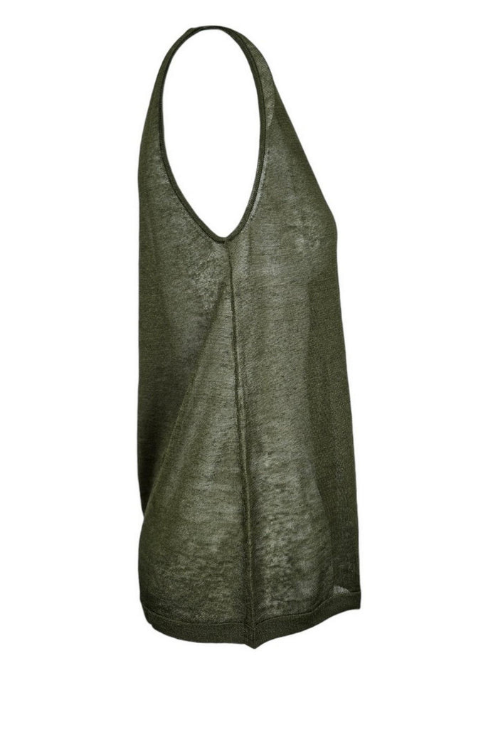 canotta donna in filo di lino militare