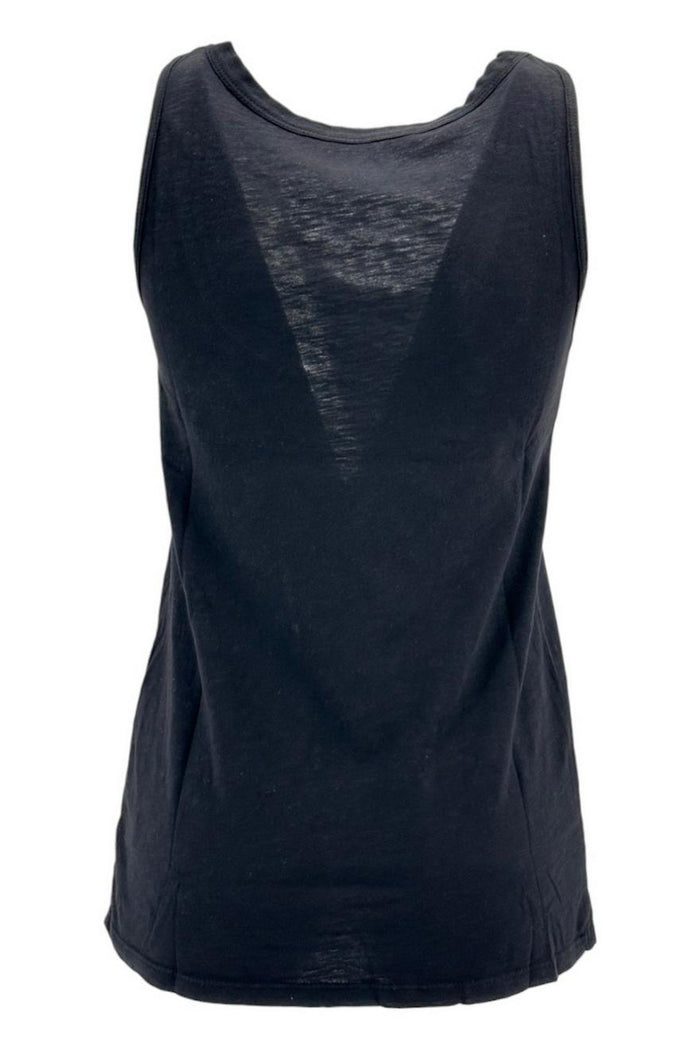 canottiera donna in cotone fiammato nero