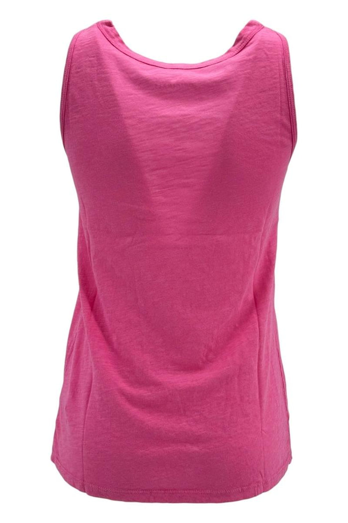 canottiera donna in cotone fiammato rosa