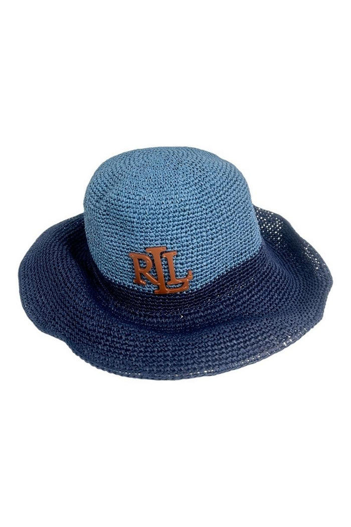 cappello donna in rafia blu e azzurro