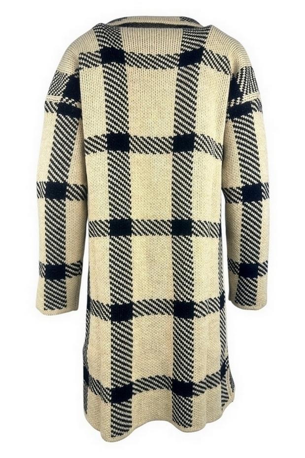 cappotto donna fantasia galles avorio e nero
