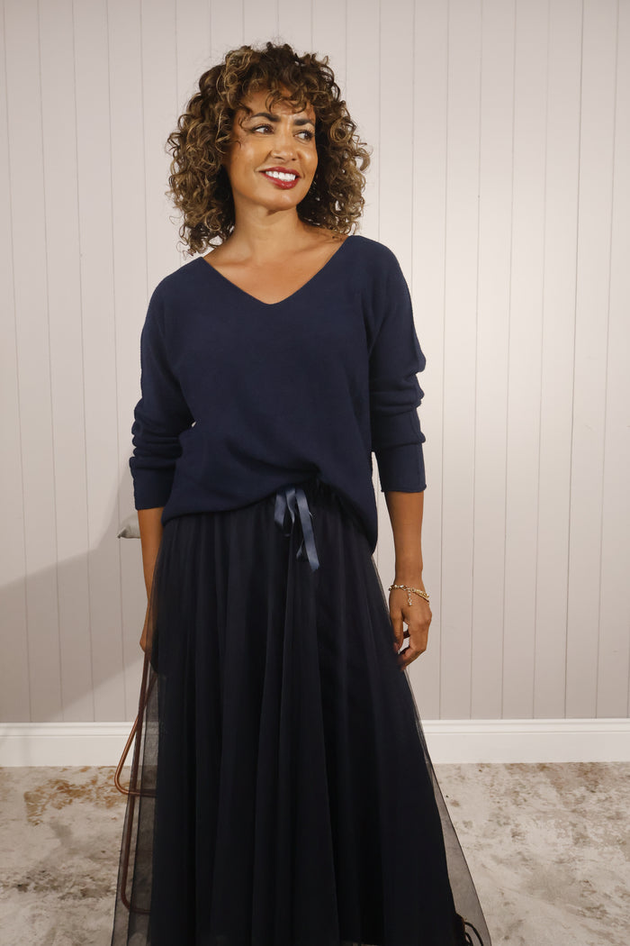 Carrie Tulle Skirt Navy