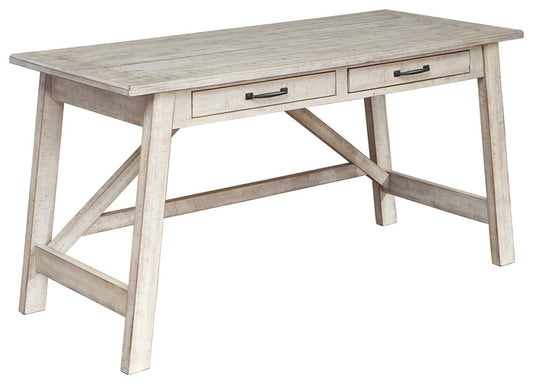 Carynhurst H755-44 Whitewash Home Office Large Leg Desk