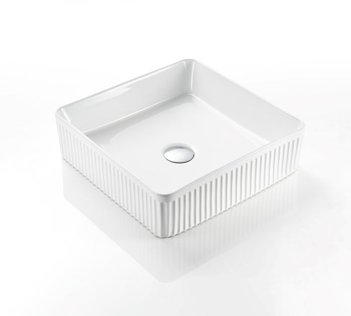 Cascade Fluted Square Art Basin 400*400*130mm