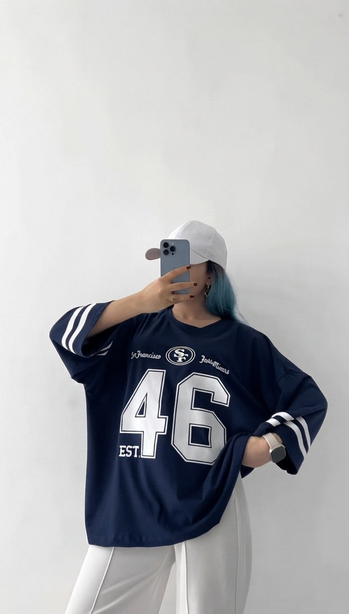 CH - 6091 - Varsity Oversized Graphic Tee | Saimwear
