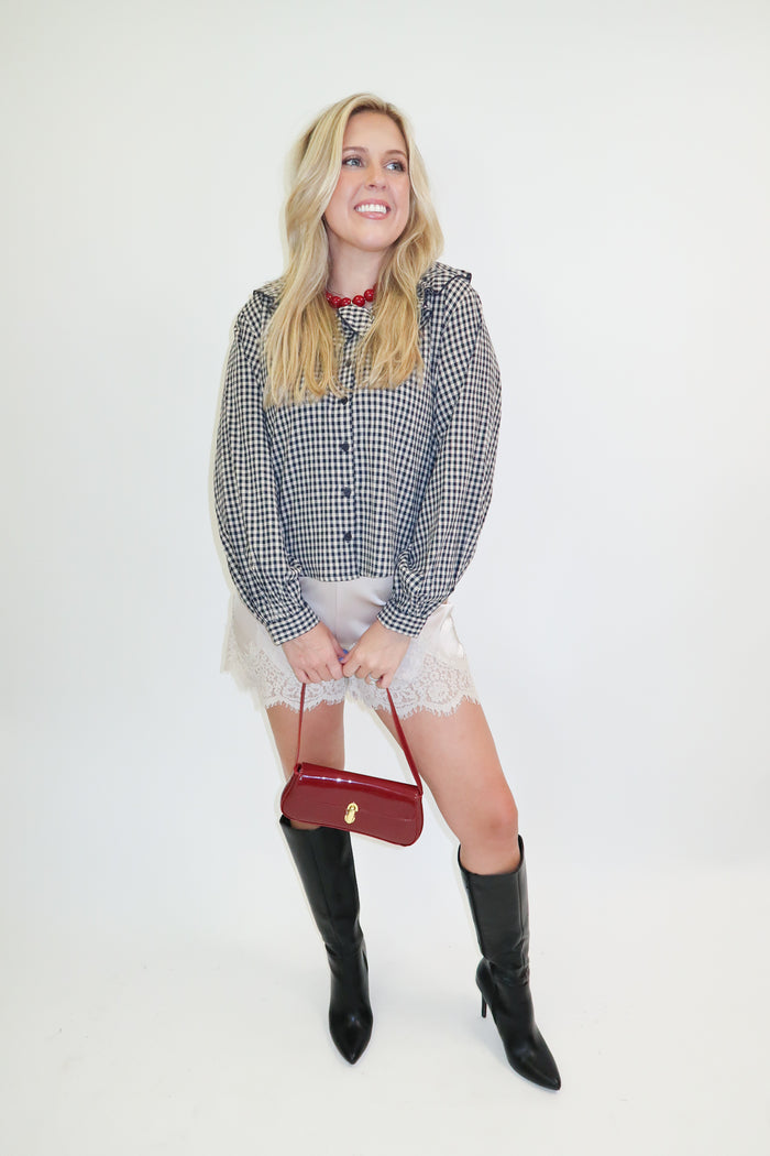 Check It Out Ruffle Top - The Pink Tulip Clothing