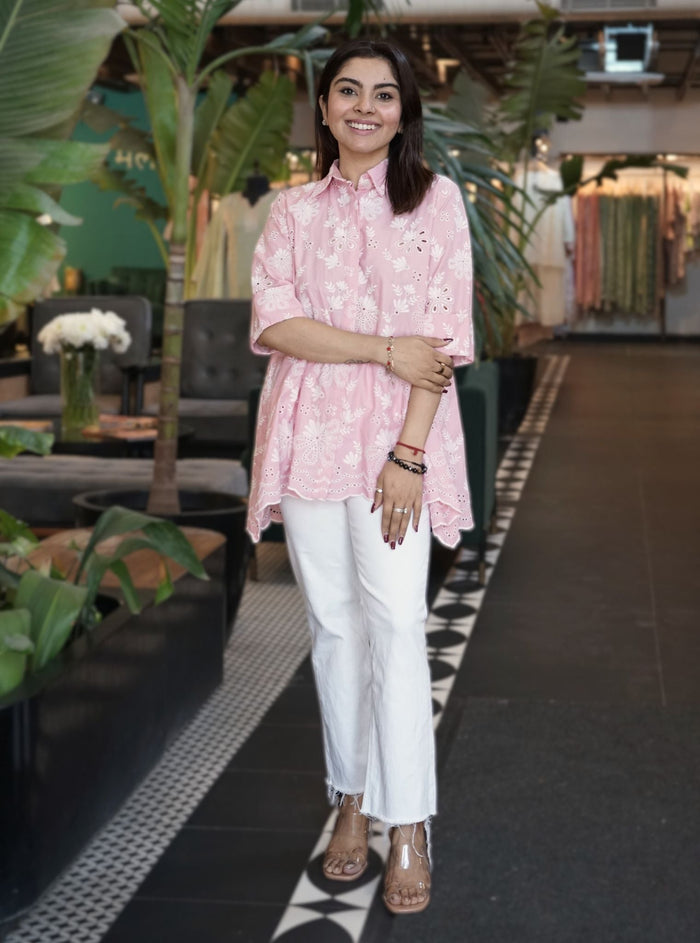 Chiara Iconic Supima Cotton Pink Shirt