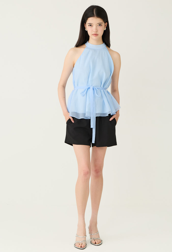 Chiffon Layered Halter Blouse