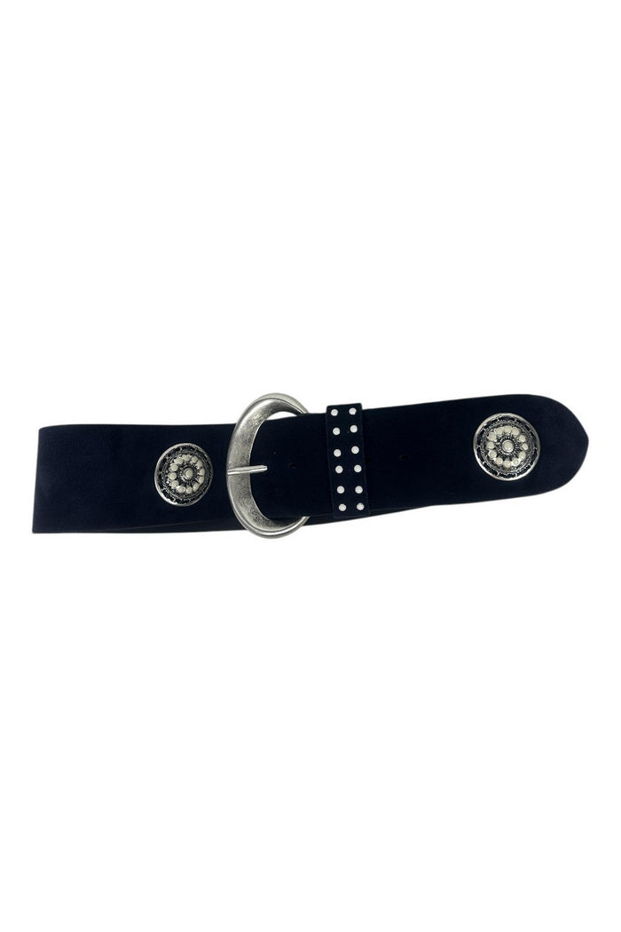 cintura donna blu alta con smalti blu