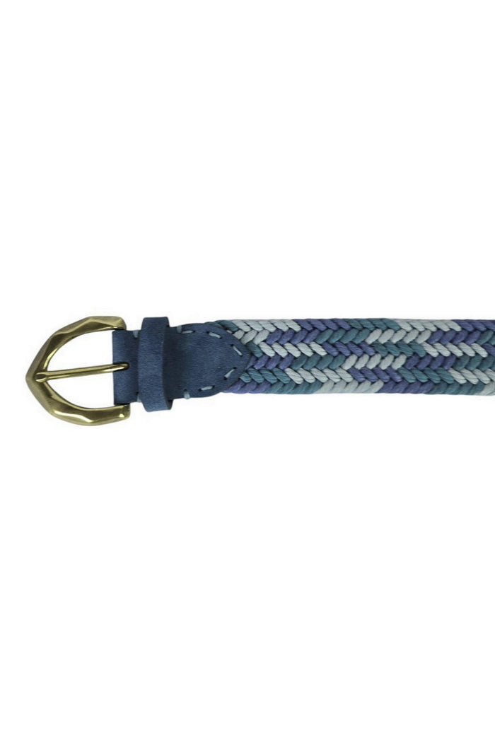 cintura donna intrecciata in tessuto azzurro