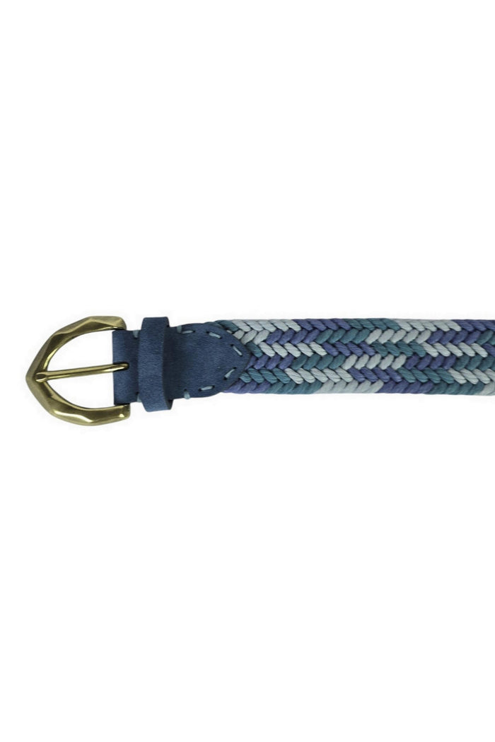 cintura donna intrecciata in tessuto azzurro