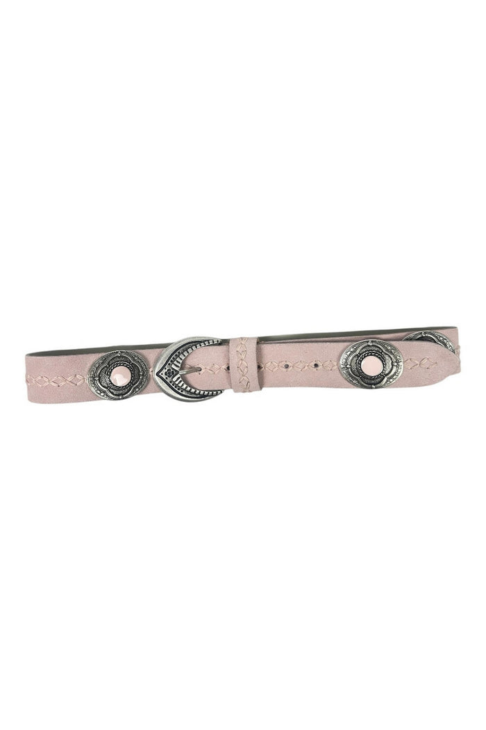 cintura donna rosa con borchie rosa