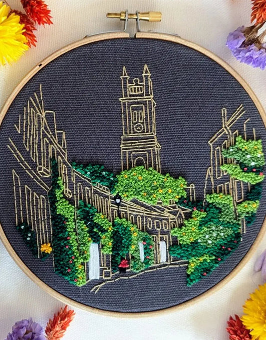 Circus Lane Edinburgh Scotland Embroidery Kit, Paraffle