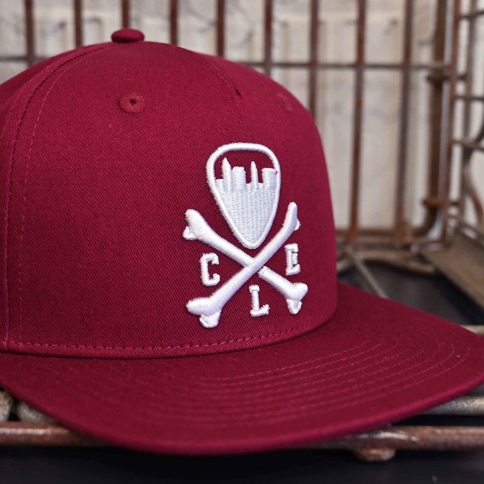 CLE Logo Snapback Hat - Maroon