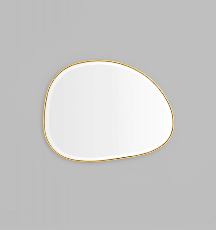 Clearance Stock Pebble Riverstone Mirror Brass 55x70 cm