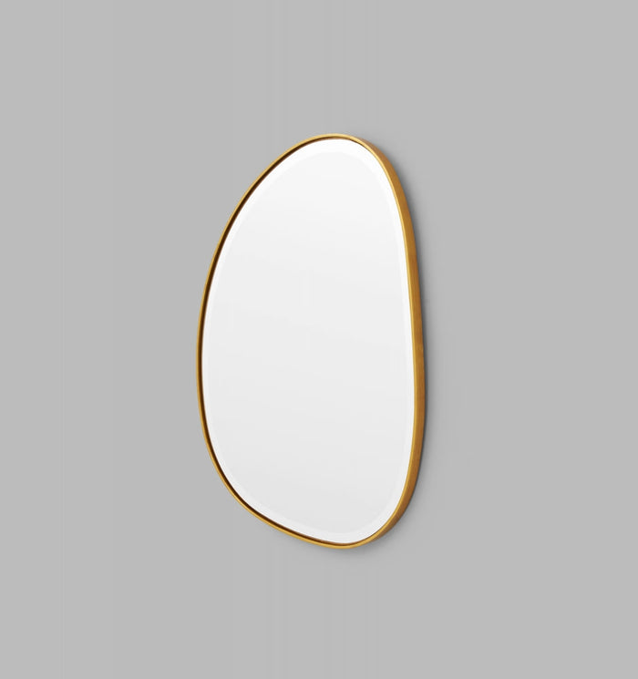 Clearance Stock Pebble Riverstone Mirror Brass 55x70 cm