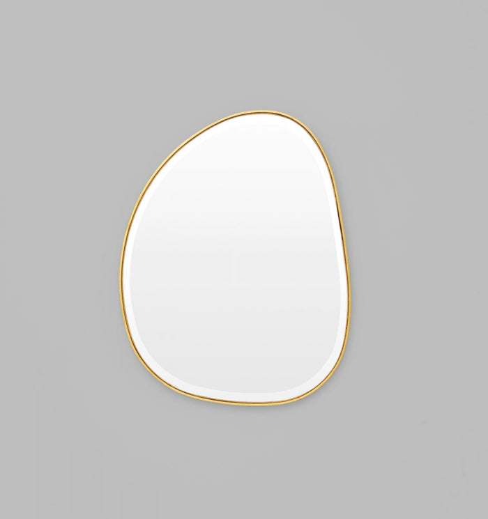 Clearance Stock Pebble Riverstone Mirror Brass 55x70 cm