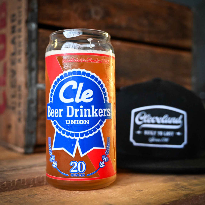 Cleveland (CLE) Beer Drinkers Union – 20 oz Tall Boy Can Glass