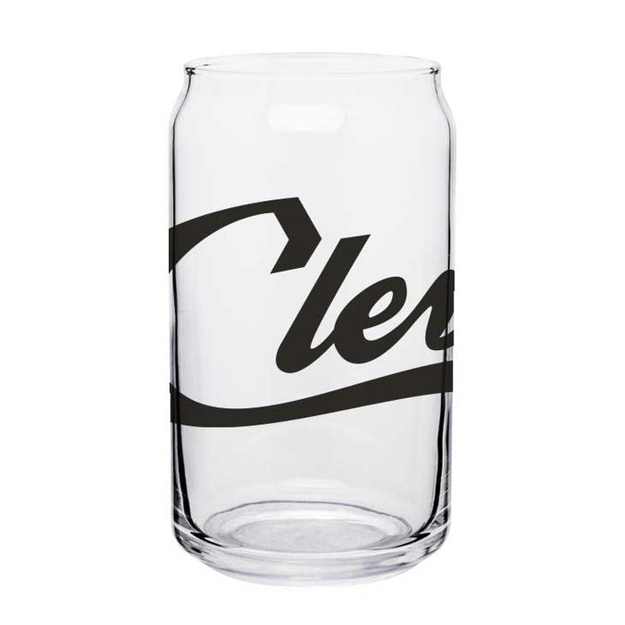 Cleveland Script - 16 oz Pop Can Glass