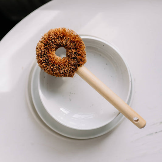 Coconut Scrubber Brush with Hard Bristles, Deko cleaning