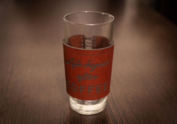 Coffee Glass with Leather wrap - 3DPrintProps