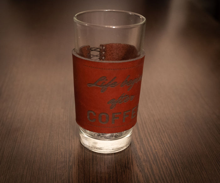Coffee Glass with Leather wrap - 3DPrintProps