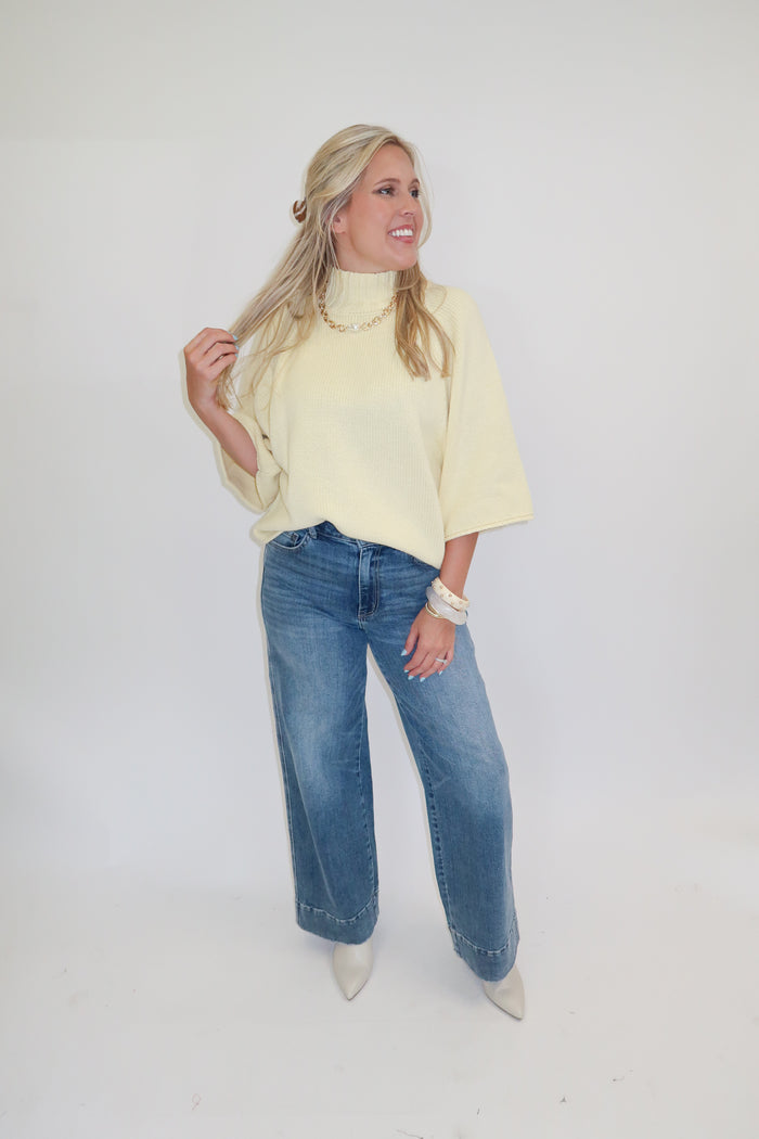 Coffee Run Mock Neck Sweater - The Pink Tulip Clothing