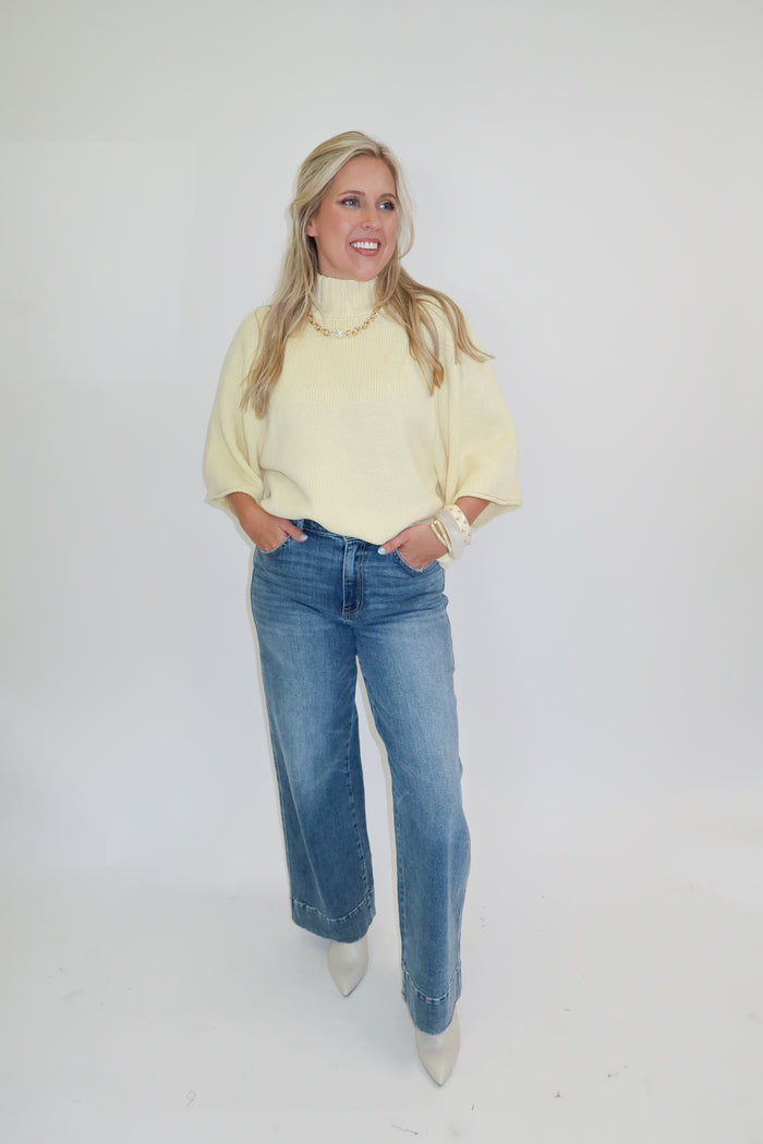 Coffee Run Mock Neck Sweater - The Pink Tulip Clothing