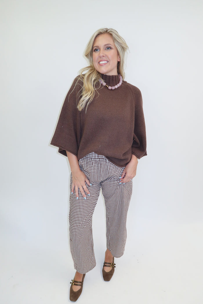 Coffee Run Mock Neck Sweater - The Pink Tulip Clothing