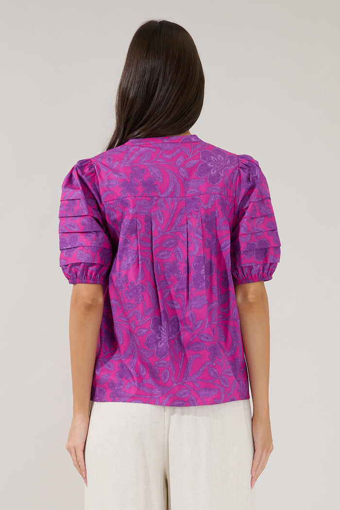 Court Button Down Top Floral