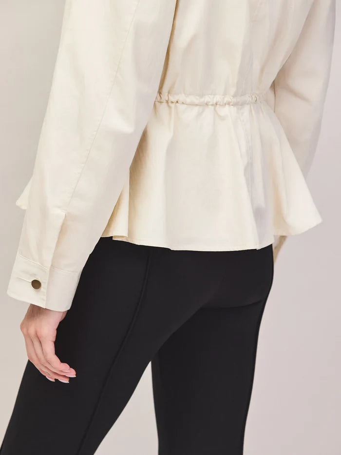 Cream drawstring waist jacket