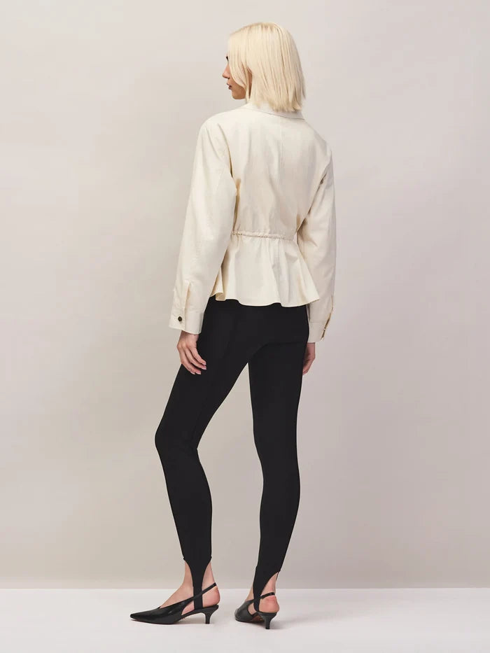 Cream drawstring waist jacket