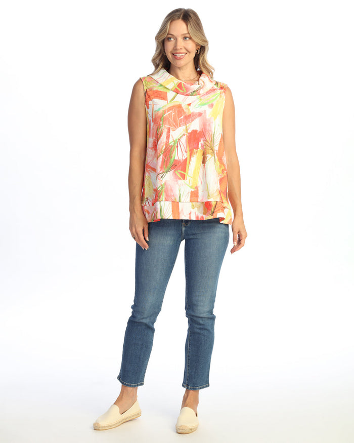 Crinkle Cowl Neck Top- VC1