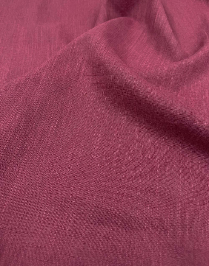 Dark Blush Washed Linen Cotton Fabric