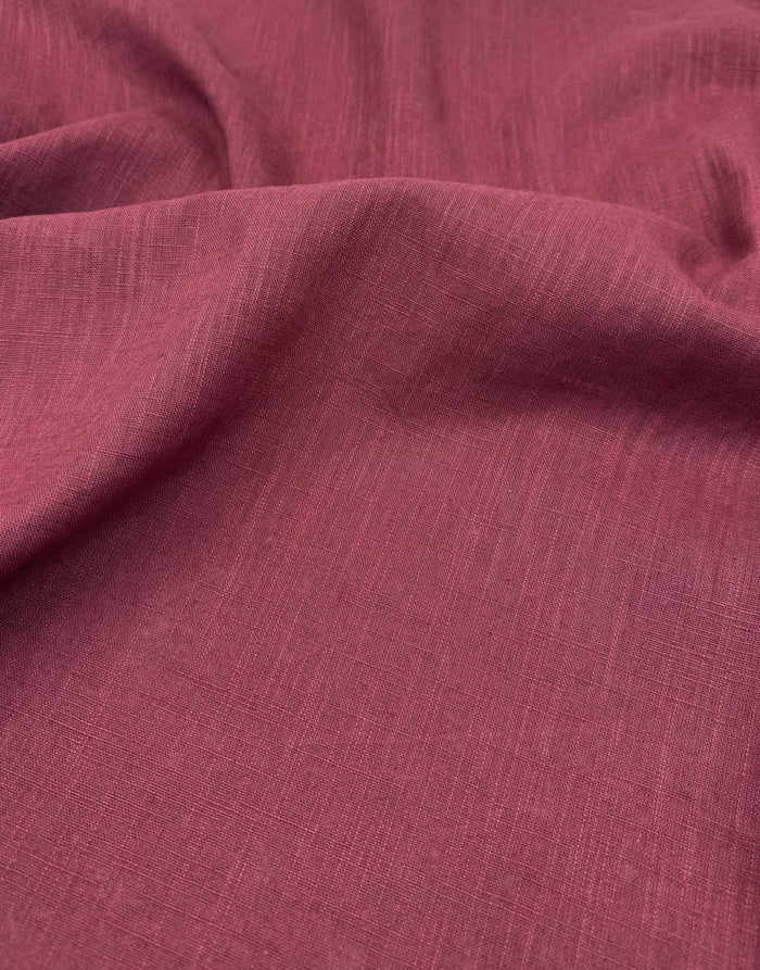 Dark Blush Washed Linen Cotton Fabric