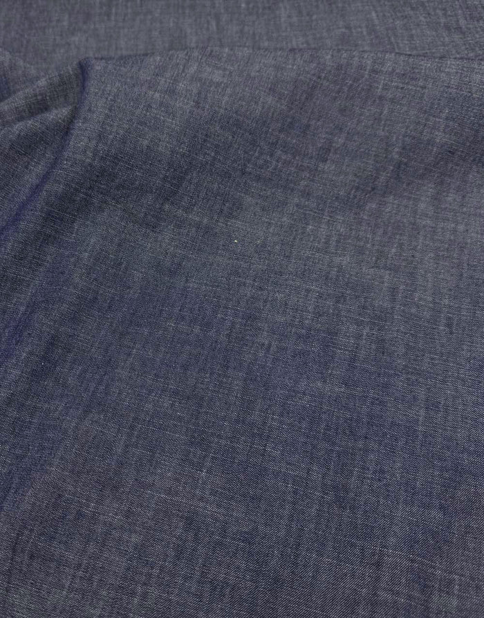 Dark Indigo Blue Denim Slub Fabric