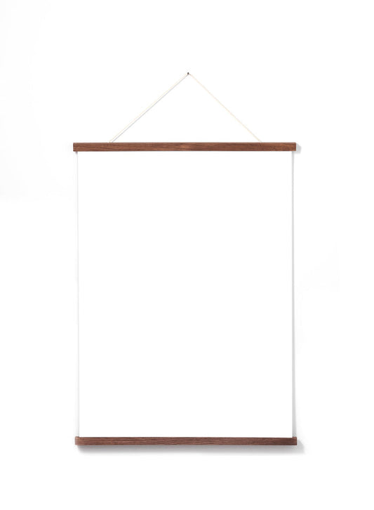 Scandinavian dark oak poster wall hanger by Opposite Wall - Front of the poster hanger - Size 20 inches