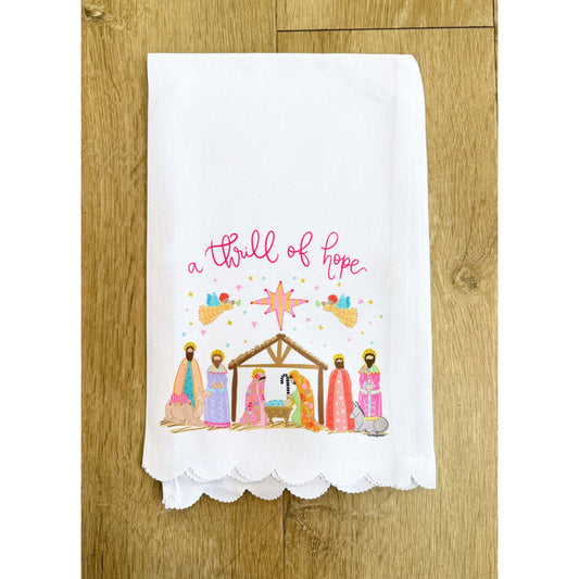 DbR - Thrill of Hope, Scalloped Tea Towel -
