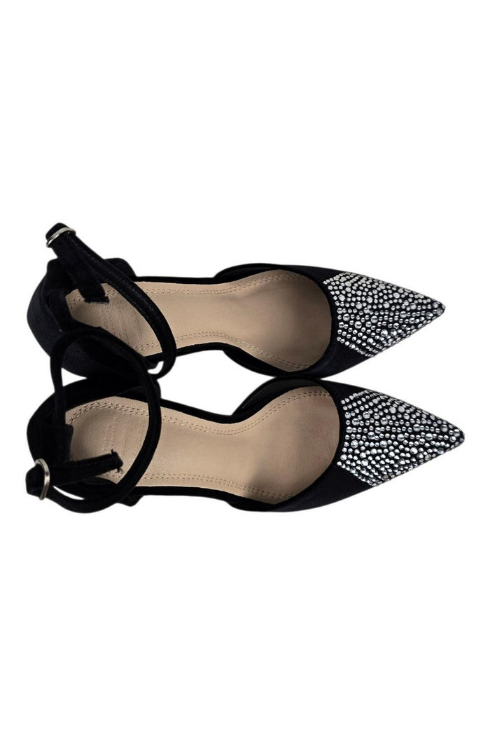 décolleté donna con strass nero