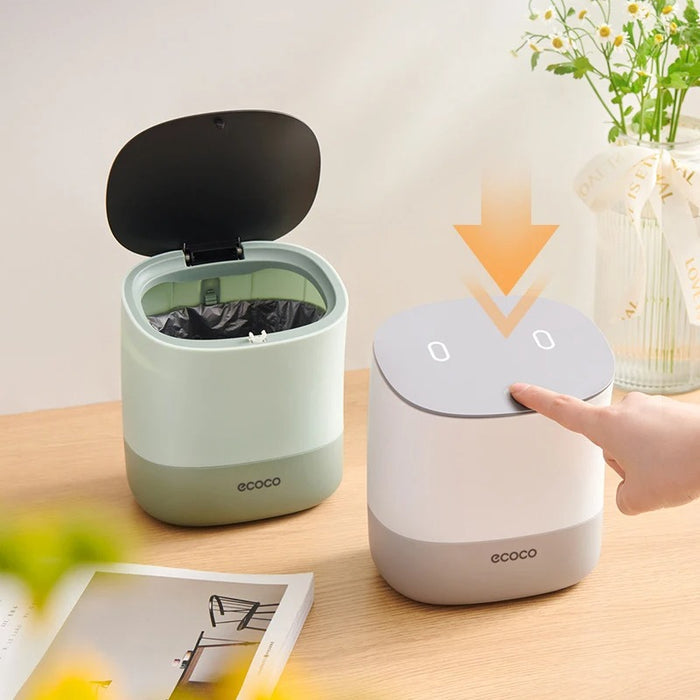 ECOCO Mini Desktop Trash Bin with Lid – Compact Waste Bin | Home Hatch