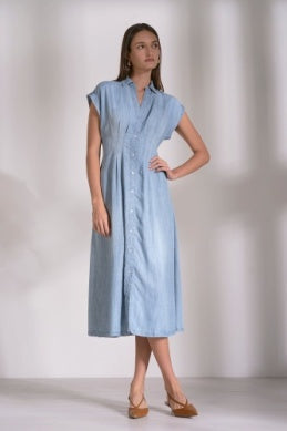 Elan Dress Midi Cap Sleeve