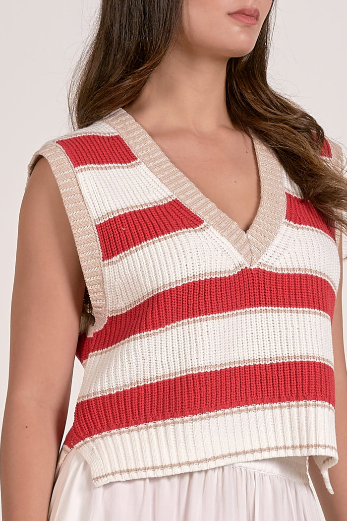 Elan Top Slate Sleeveless Sweater