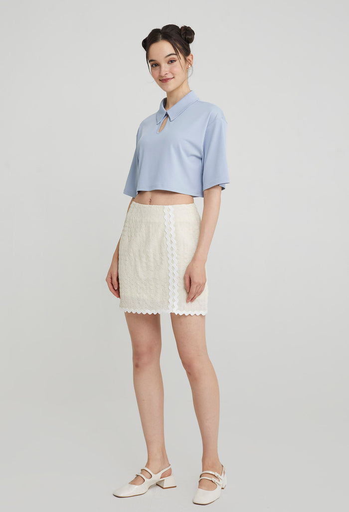 Elegant Keyhole Collared Top